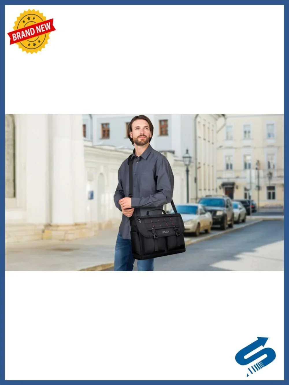Large Lightweight Nylon Messenger Bag for Men, 15.6
